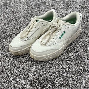 Reebok Cream and Green Sneakers